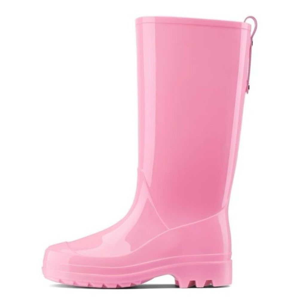 Pink Knee High Wide Calf Rain Boots Size 9